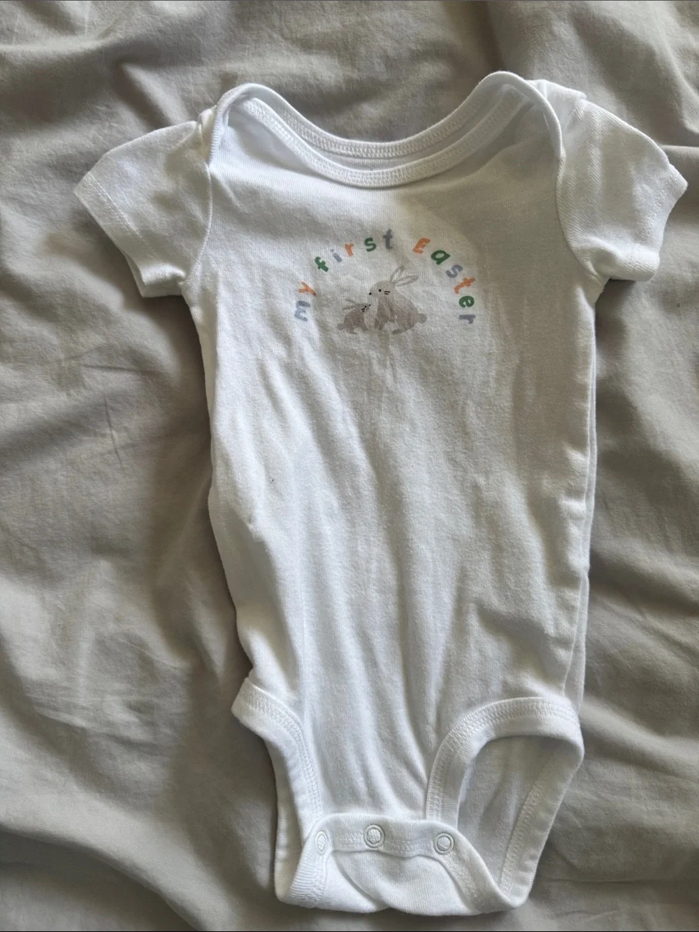 6 month Baby Easter Mint Bunny Footed One-Piece and White Bodysuit Set
